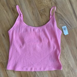 Cropped Pink Cami, size M Tall NWT